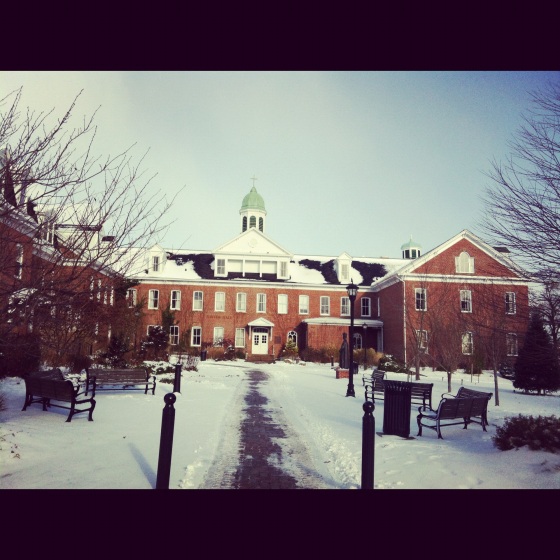 My beautiful campus coated in snow...